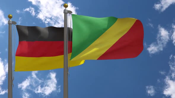 Germany Flag Vs Republic Of The Congo On Flagpole