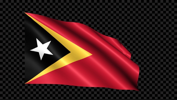 East Timor Flag Blowing In The Wind