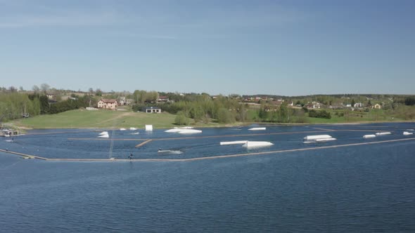 Cable Wake Park with Wakeboarders