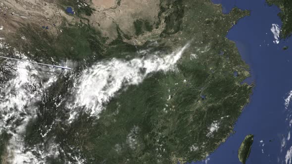 Airliner Flying To Wuhan China From West alt