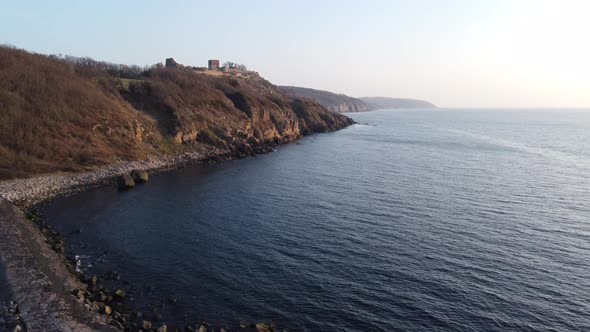 Pedestal Shot of the Rocky Shore in Bornholm