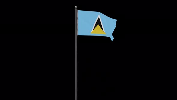 Saint Lucia Flag Pole Loops With Alpha