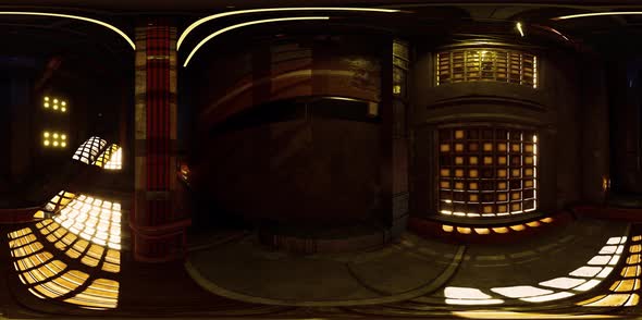 A Long Corridor with Many Open Doors of a Lost Place alt