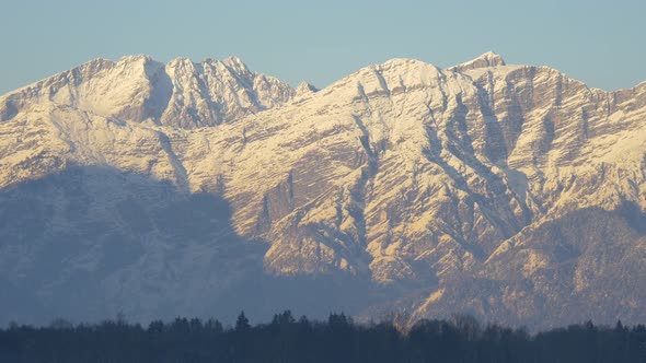 Panoramic view of mountains covered with snow