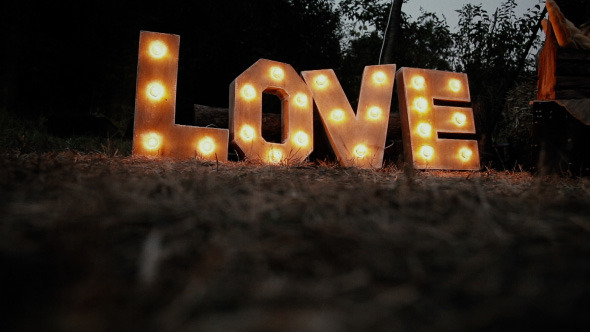 The Word Love Glows In The Dark