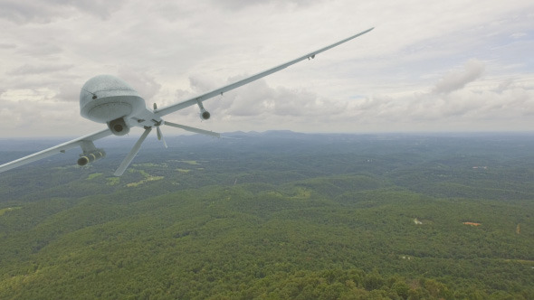 Military Predator Drone Fly By