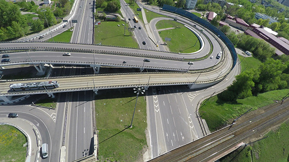 Aerial View Of A Freeway