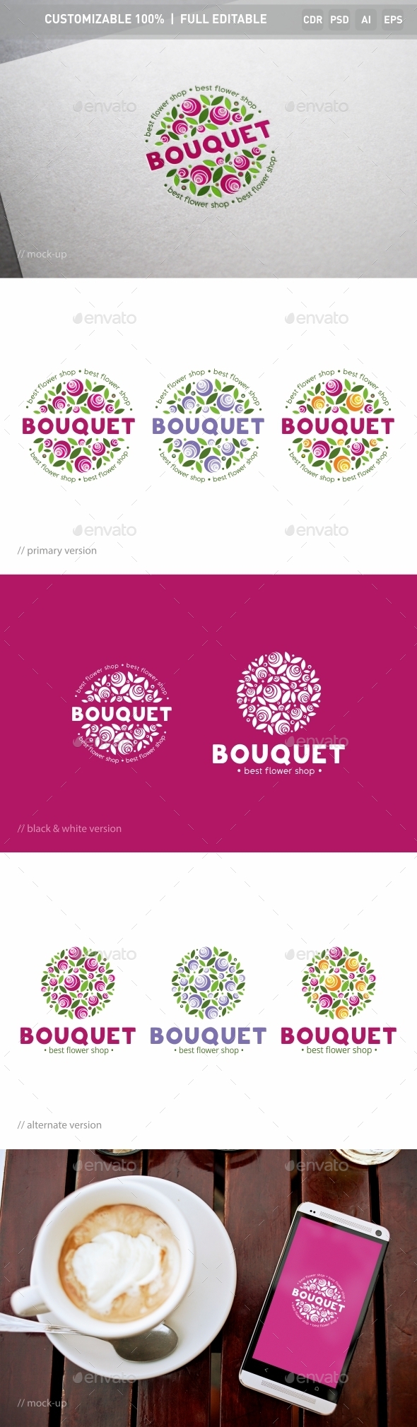 Bouquet of Flowers Logo Template