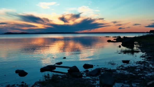 Tranquil Sunrise on Lake Landscape