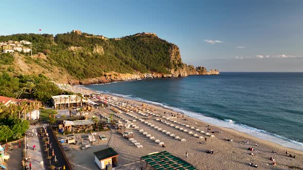 Cleopatra Beach aerial view 4 K Turkey Alanya