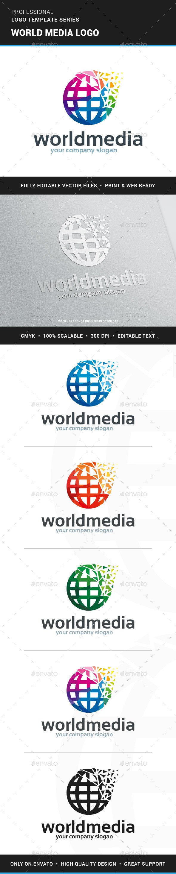 World Media Logo Template
