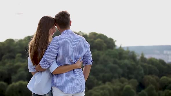 Young Couple On Beautiful Nature View