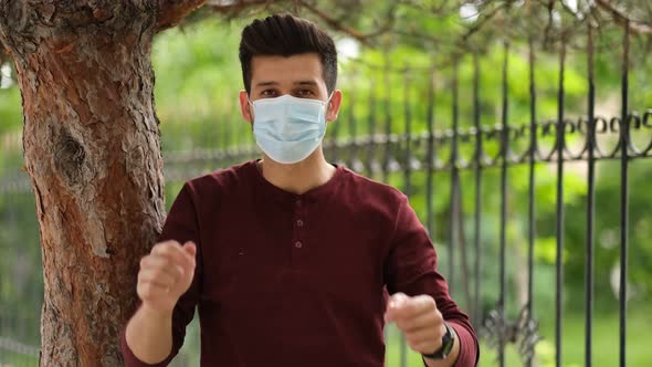 The young male in a medical mask