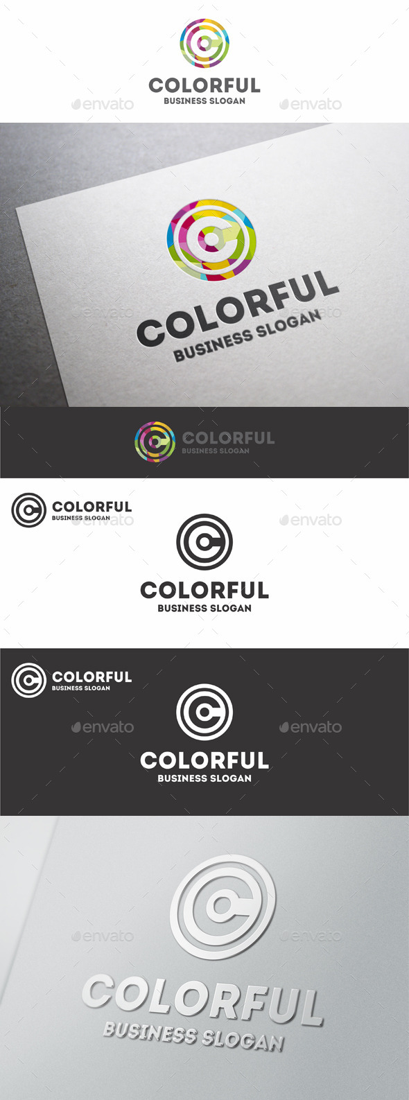 Creative Colorful Circles C Letter Logo