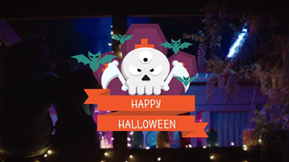 The Title Of The Party Flat Design Style Halloween alt