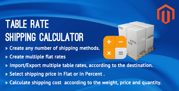 Table Rate Shipping Calculator Magento Extension