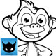 Cheeky Monkey In Black And White - Set 1 - GraphicRiver Item for Sale