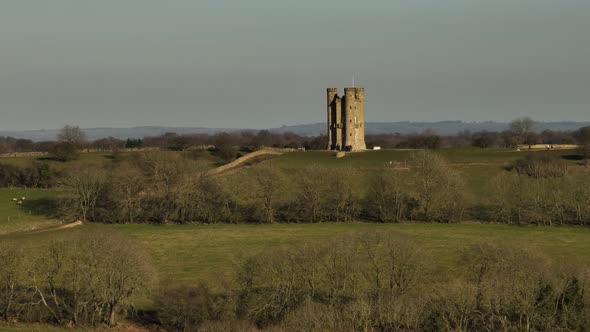 Broadway Tower Historic England Cotswold Stone Building Aerial View