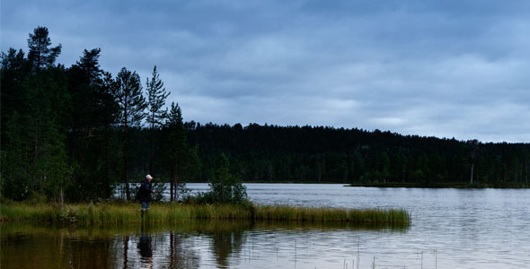 Fishermen Fishing on Lake 