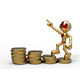 3D Golden Astronaut Pointing Up Standing Coins   - GraphicRiver Item for Sale