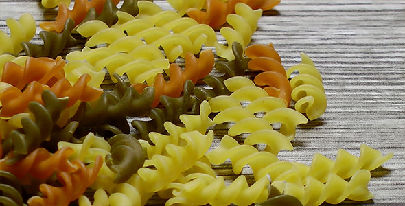 Vegetable Pasta on Wooden Background