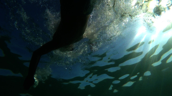 Underwater Shimmer With Swimmer 