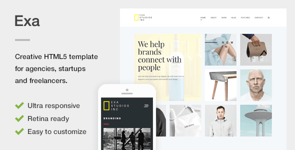 Exa – A Fresh & Creative Portfolio HTML5 Template