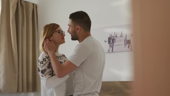 Young couple hugging