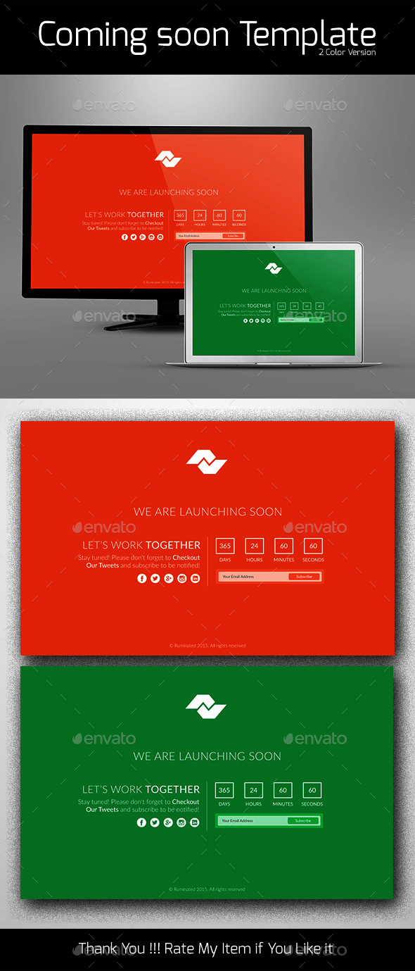 Flat Design Comingsoon Page