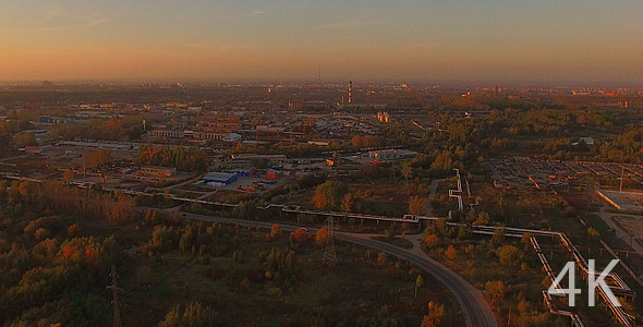 The Route to the Pipes at the Industrial Plant