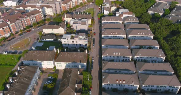 Bird eye view of newly developed homes near downtown Houston