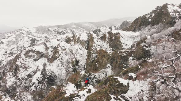 Couple Hugs In Scenic Birtvisi Canyon, Georgia