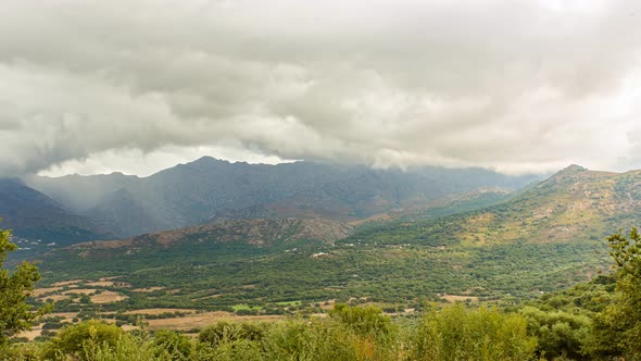 Storm Clouds Running Over The Mountains