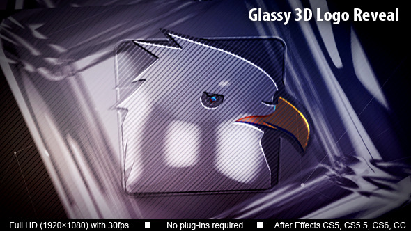 Glassy 3D Logo Reveal