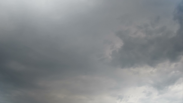 Clouds Moving In The Blue Sky.