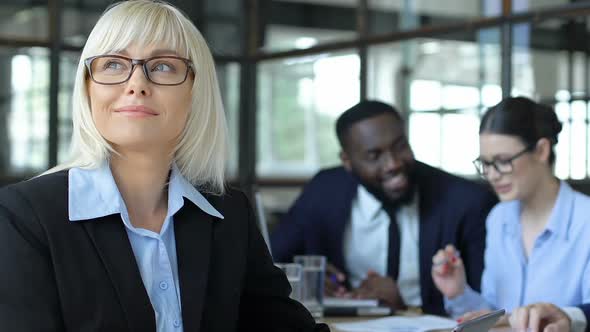 Female Employee Ignoring Coworkers, Dreaming Own Startup, Financial Independence