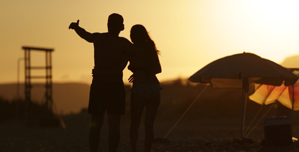 Romantic Couple at Sunset