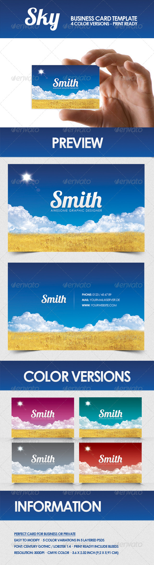 Sky - Business Card Template