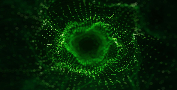 Particle Tunnel Rotate Green