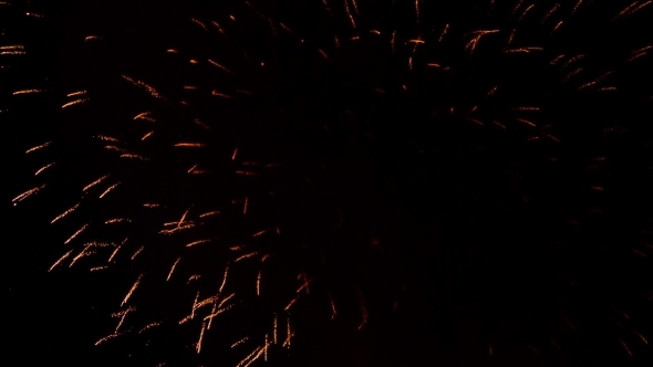 Huge Circles Of Fantastic Fireworks Explode