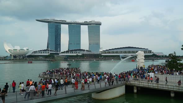 Time lapse of Building in Singapore city