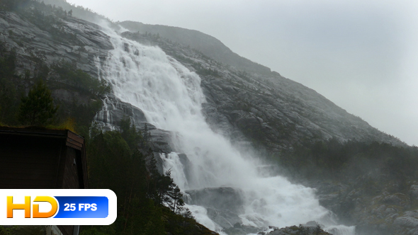 Waterfall Langfoss in Norway