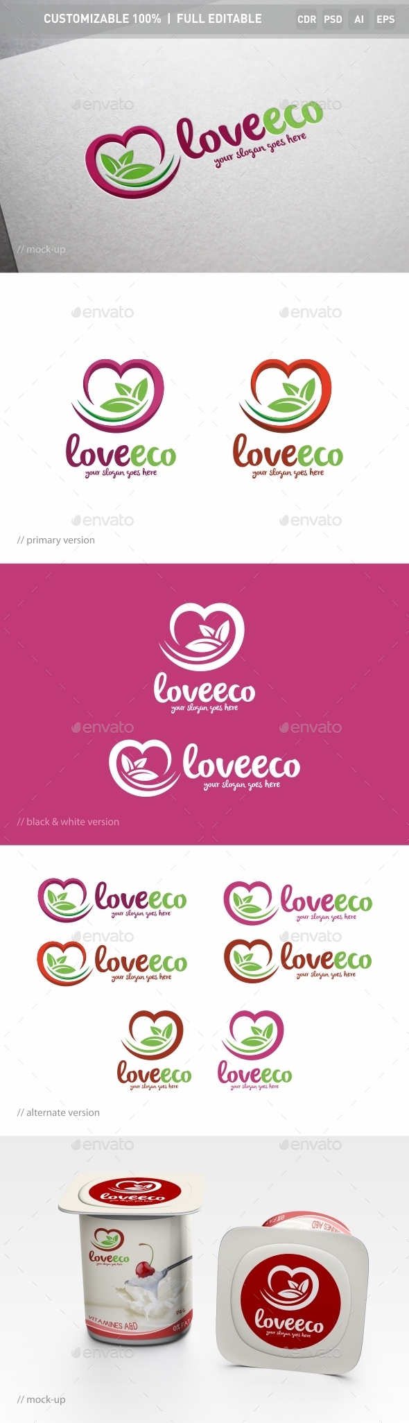Love Eco Logo Template