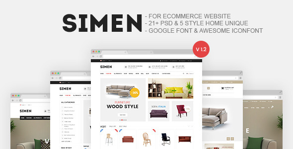 Simen – Furniture Store E-Commerce PSD