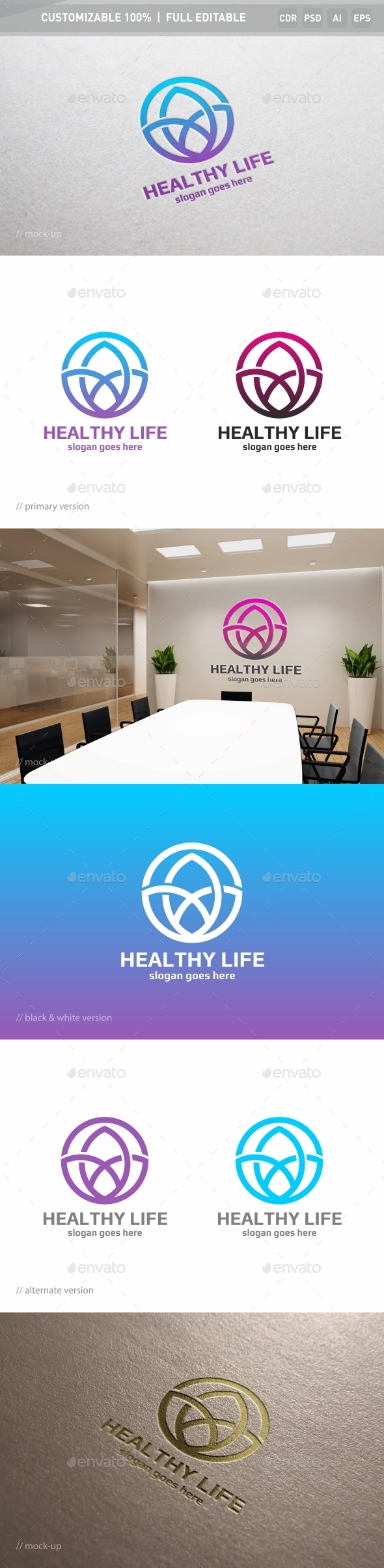 Healthy Life Logo Template