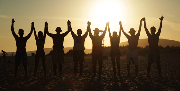 Young People Holding Hands