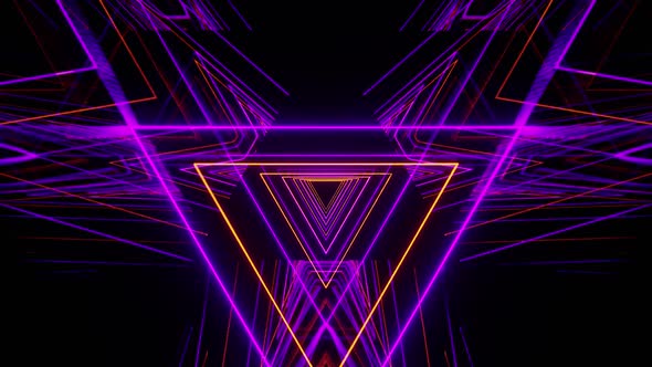 Neon Vj Loop Of The Rotated Triangles HD