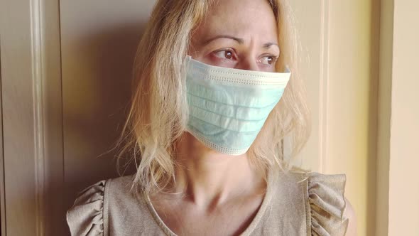 Woman with Sanitary Mask