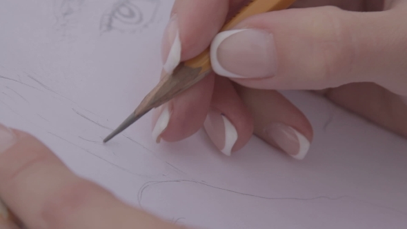 Woman Draws a Portrait