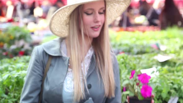 Close Up Of A Girl Smelling Flowers 6 alt